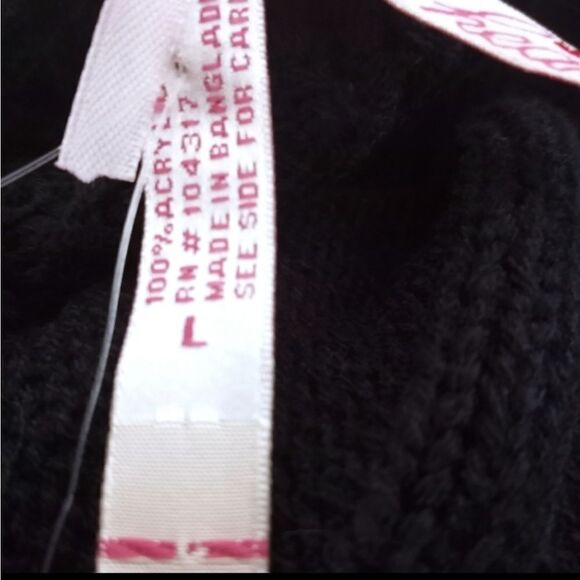 DEREK HEART BLACK COWL-NECK SWEATER DRESS SZ.L NWT - Picture 8 of 9